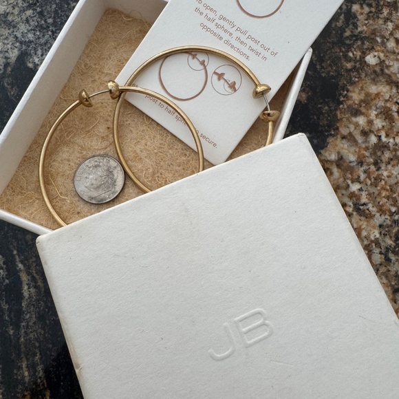 Jenny Bird Large Gold Hoops - Picture 4 of 6